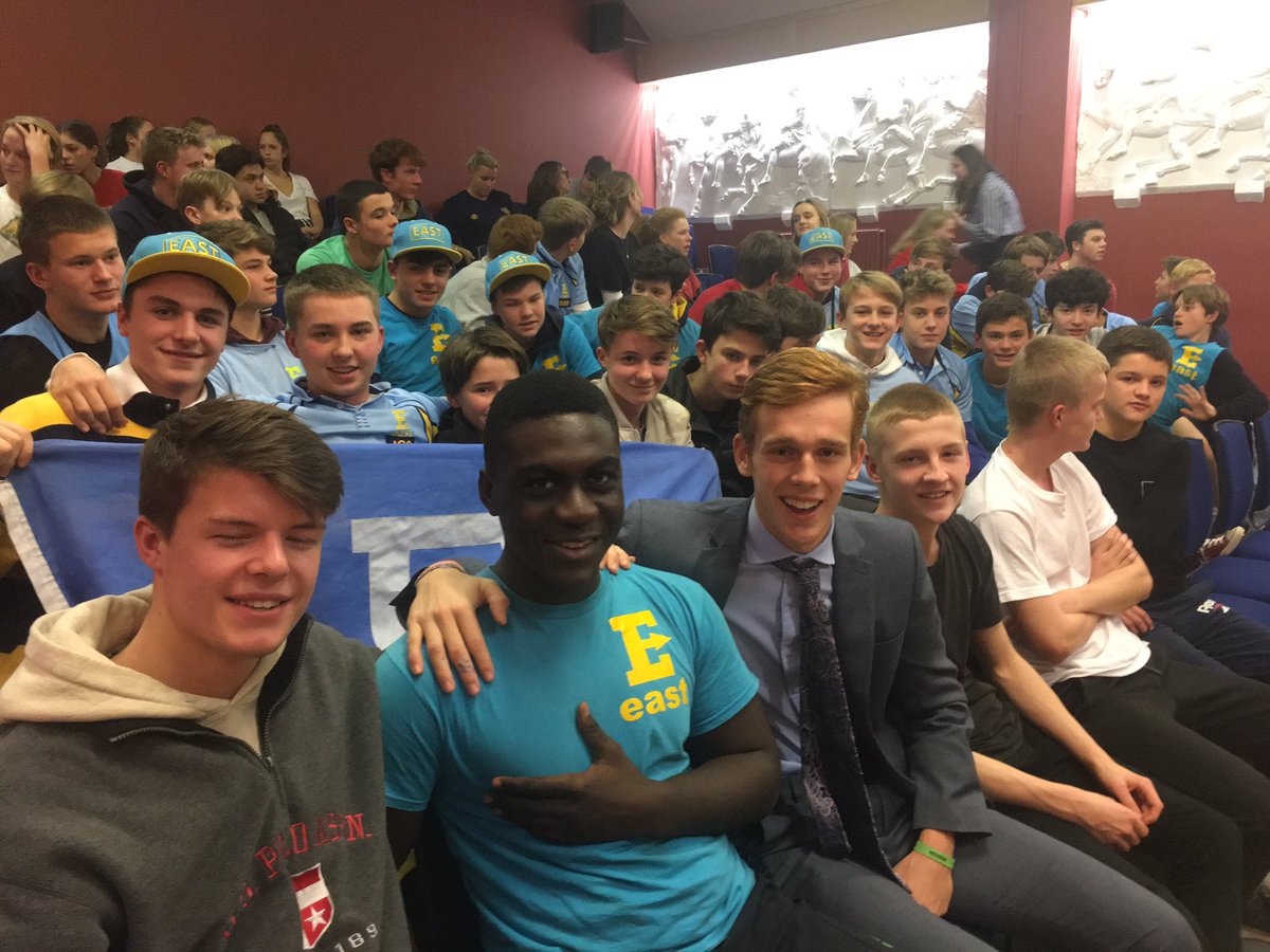 EastHouseCran's tweet photo. Great support from the boys in blue for the house debating final. Well done Ross and Amelie #bluearmy #eastsouth https://t.co/DZ5O6hJBTE
