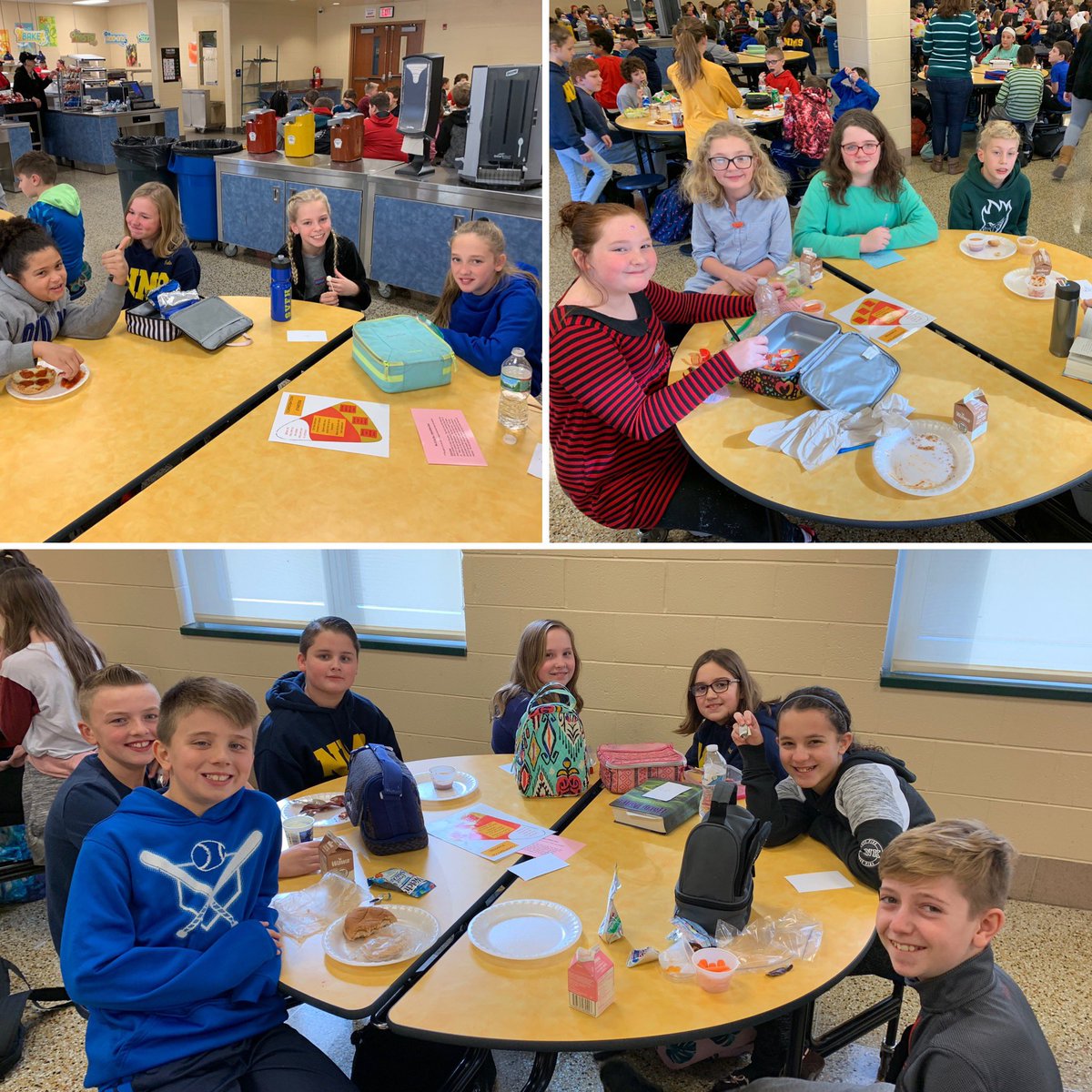 Today Northley 6th grade students celebrated mix it up day at lunch. Kids were at different tables to create new friendships. Thanks to the counseling department for this fun event! <a href="/nms_counselors/">NMS Counselors</a> #SoartoSuccessNMS