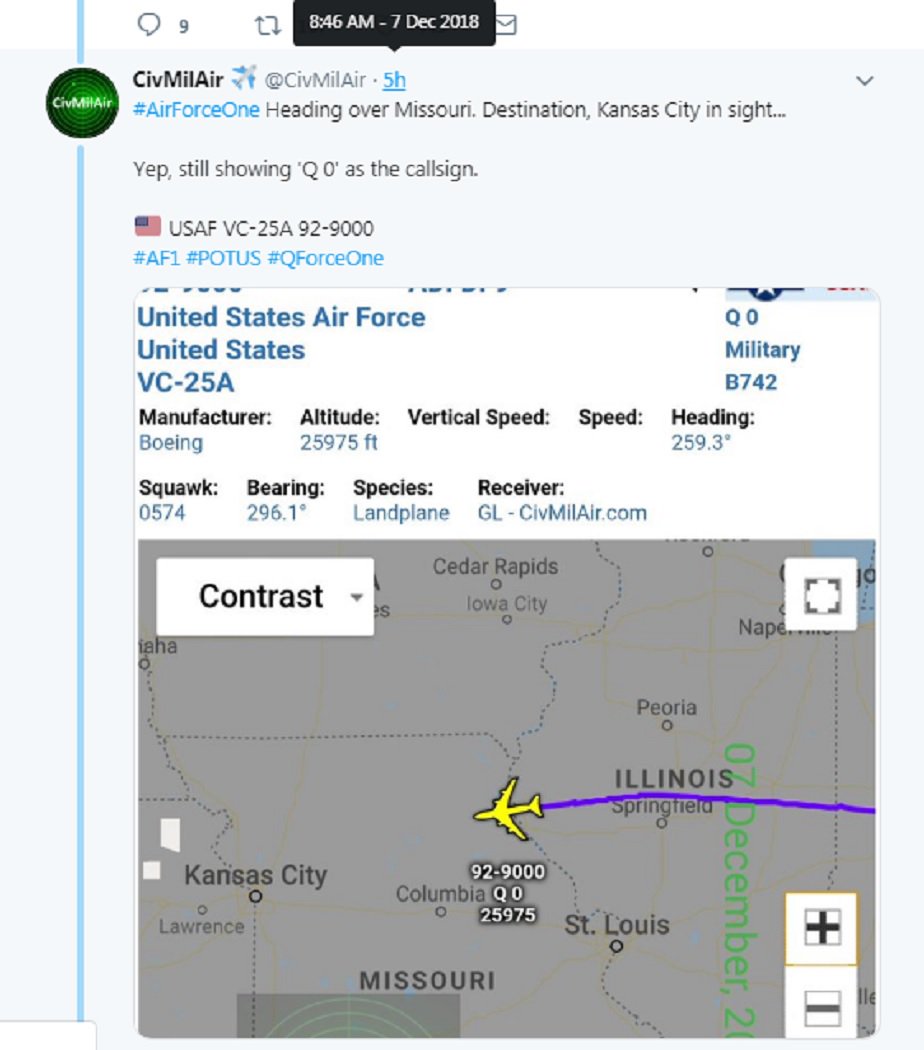 90NutrientsADay's tweet photo. Just happened. #DJT on way to Kansas city, MO. What are the odds? Care to comment @JackPosobiec? Let me guess. Another "coincidence". LMAO
#QAnon https://t.co/96qlFfOnNP
