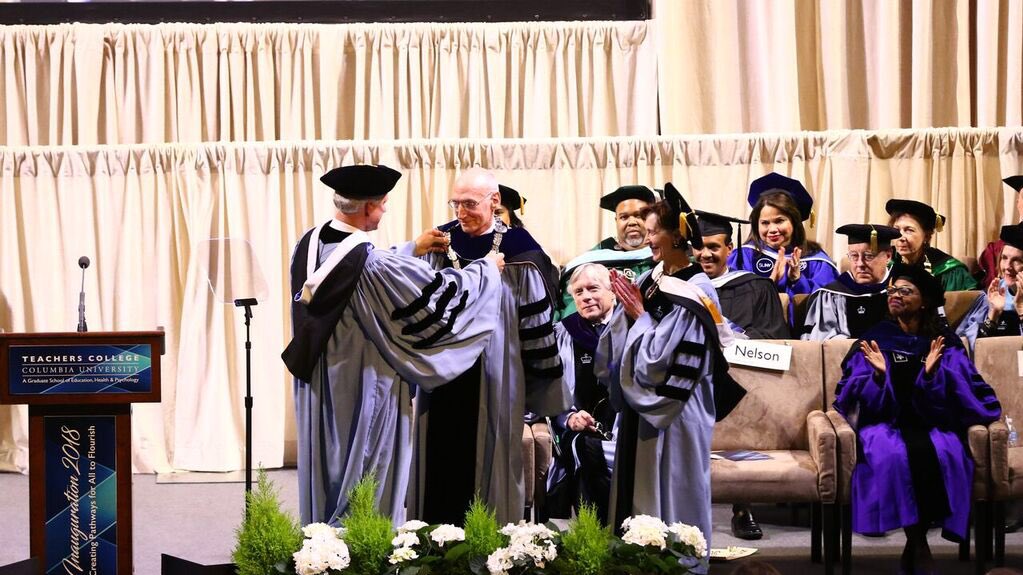 TeachersCollege's tweet image. What a historic day for TC! Thomas Bailey was inaugurated earlier today as the 11th President of Teachers College in front of hundreds of students, faculty, staff, trustees, alumni, family and friends. Congratulations President Bailey! #TCInauguration