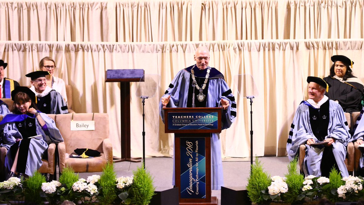 TeachersCollege's tweet image. What a historic day for TC! Thomas Bailey was inaugurated earlier today as the 11th President of Teachers College in front of hundreds of students, faculty, staff, trustees, alumni, family and friends. Congratulations President Bailey! #TCInauguration