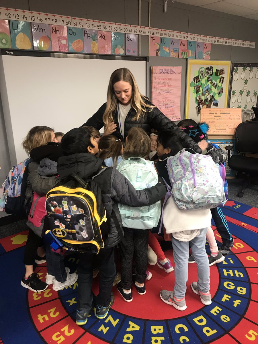 One last group hug for our awesome student teacher, Ms. Lawyer! We will miss her so much!