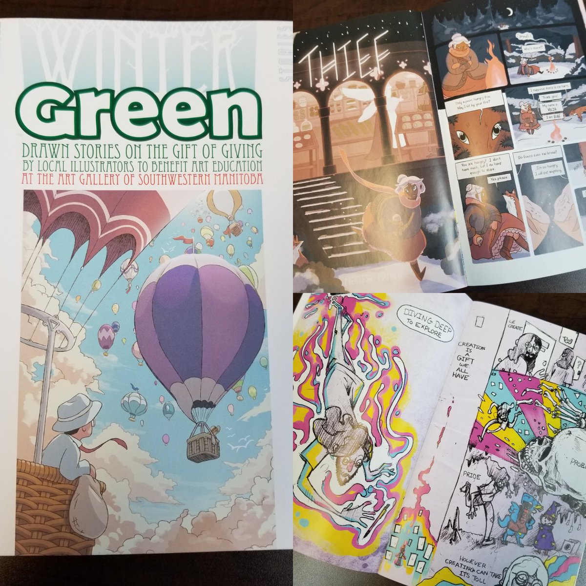 LeechPrint's tweet photo. We were proud and honoured to print "Wintergreen", a comic created by local artists.

Get your copy at the AGSM for $5. All proceeds go towards art education programs at the Art Gallery of SW Manitoba.

#leechprinting #printingandbeyond #bdnmb #supportlocal #agsm #localtalent https://t.co/2rp8gWKuLy