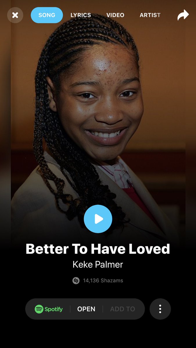 CheweyScreams's tweet image. Why did @Shazam do my girl @KekePalmer like this? #FixThisASAP This is a great song tho....on repeat