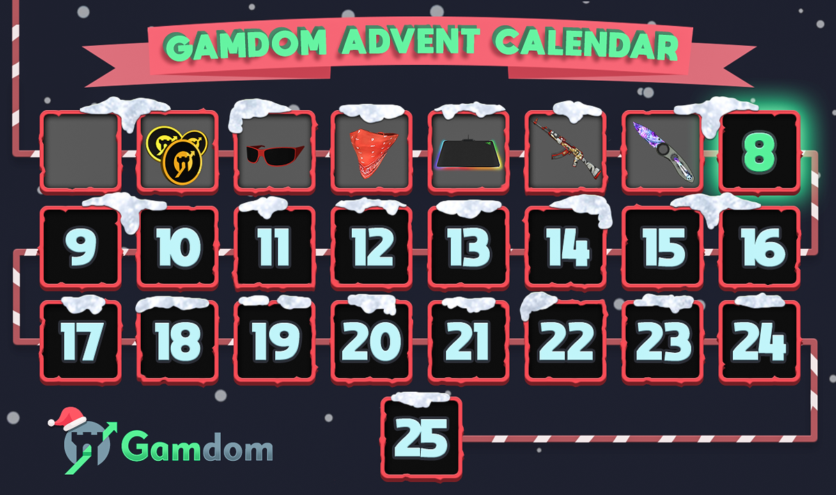 gamdom's tweet photo. 🎄 Gamdom Advent Calendar - DAY 8 🎄

🗓️ Each day, a new tweet will be posted. After 24 hours, random retweet(s) will be chosen and awarded with the secret prize hidden behind each window.

🎁 DAY 8 PRIZE 🎁
✅ Retweet &amp; follow us to enter!

Winner &amp; prize announced in 24 hours! https://t.co/70RTvFBSl6