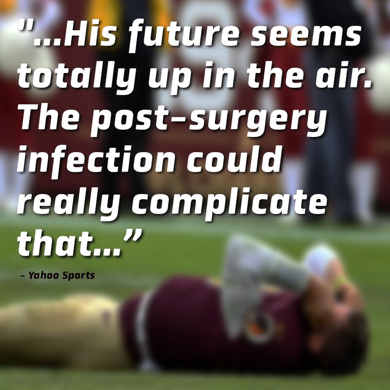 MatchGradeMed's tweet photo. It's sad that a post operative infection could potentially end Alex Smith's career. There are things that can be done to prevent this. https://t.co/cooKjSwW6D