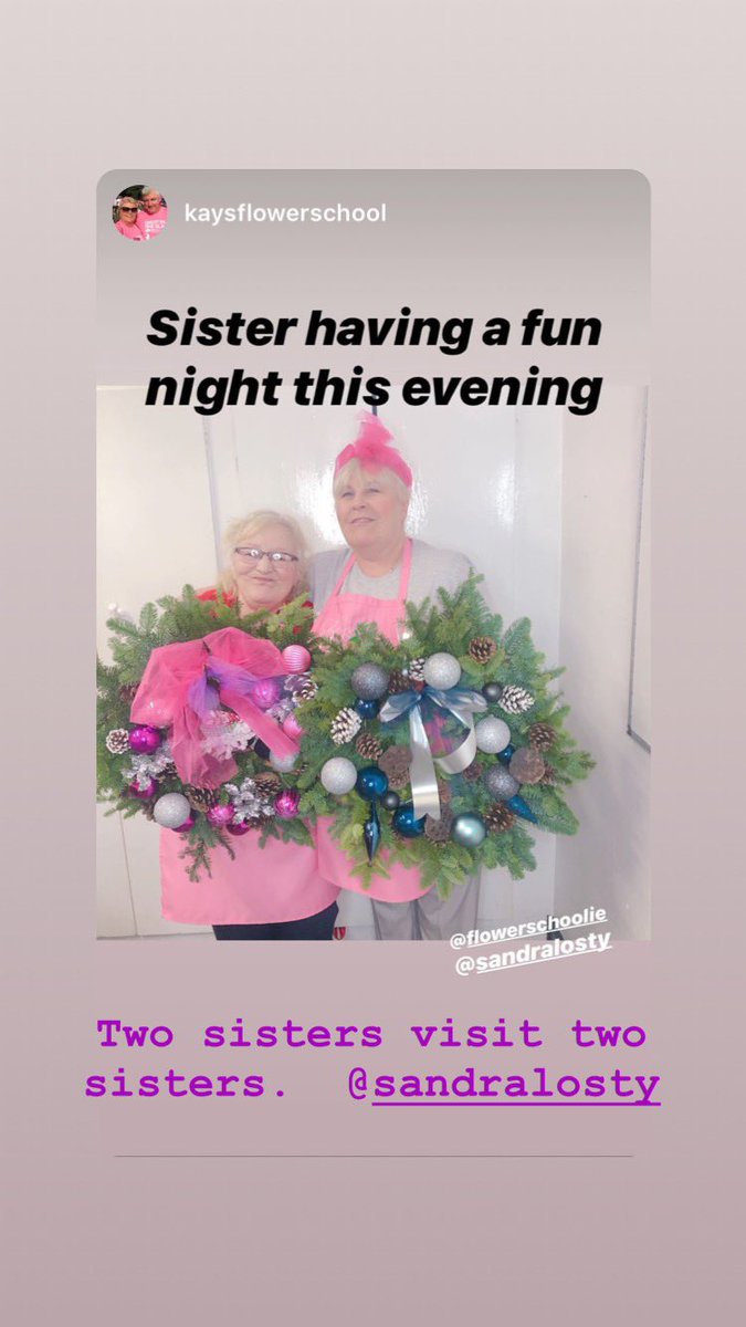 FlowerSchoolIE's tweet photo. A few photos from tonightβs #wreathmakingclass at #KaysFlowerSchool It was lovely to have Sandra @SandraLosty and her sister Mary attending #womensinspire #irishweddingchat https://t.co/d5arjRo64G