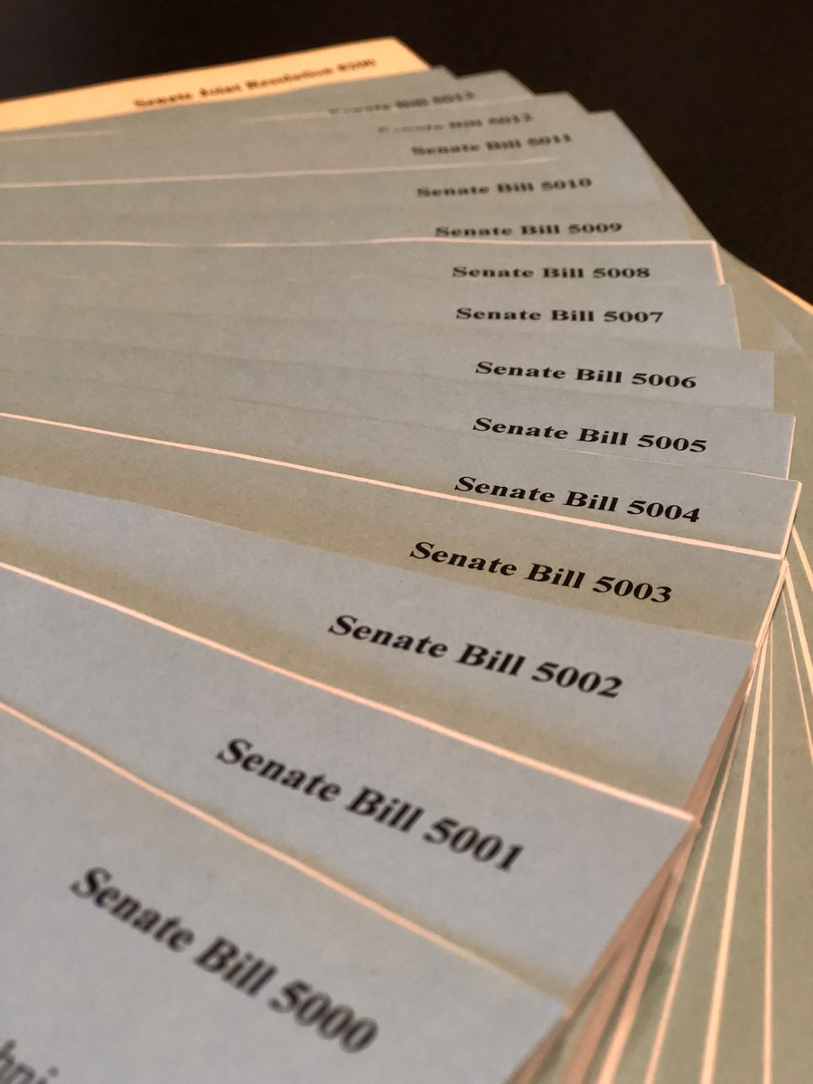 Who's got stacks of bills???  We do!  After the first week of prefiling, 15 Senate Bills &amp; 1 Senate Joint Resolution were dropped for Legislative Session 2019.  See the full list &amp; bill texts here: app.leg.wa.gov/billinfo/prefi…  #waleg