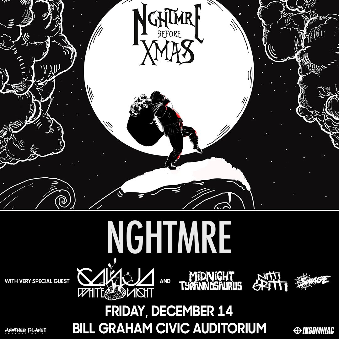DoTheBay's tweet photo. 💀 NGHTMRE Before XMAS Giveaway 🎅

2 lucky winners will get a pair of tix to see NGHTMRE, Ganja White Night &amp; more in #SF 12/14!

RT for entry. TAG a friend for bonus entry.

More ways to win 👉 https://t.co/tAc98Q3i5O 

*must follow @DoTheBay. Winner picked 12/11 https://t.co/PfI6vPPrXF
