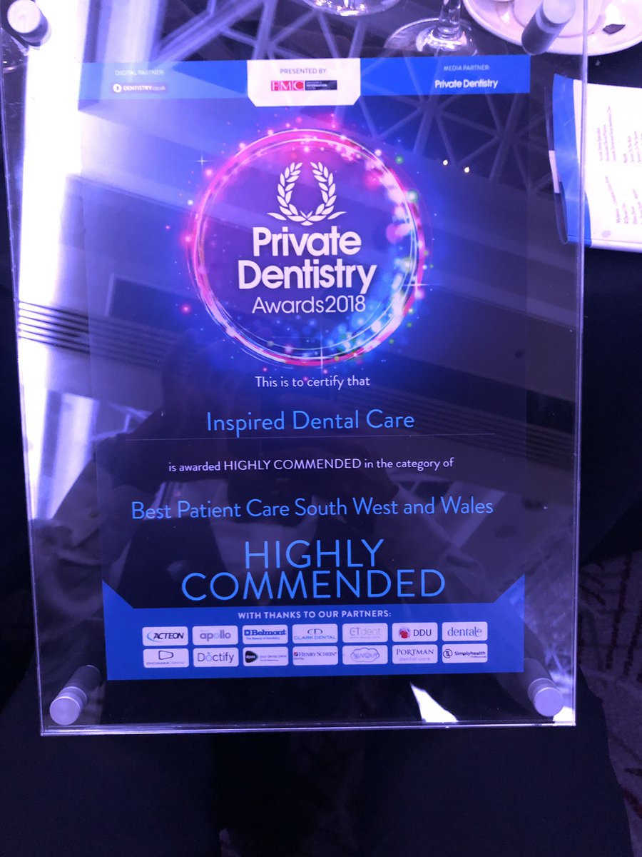 WOW we are so proud to announce we were awarded highly commended practice of the year South West and Wales 🎉🍾@fmcpro #privatedentistryawards #privatedentistryawards2018 #finalists #exeterdentist #bestpatientcare #privateawards18 #PDAwards18