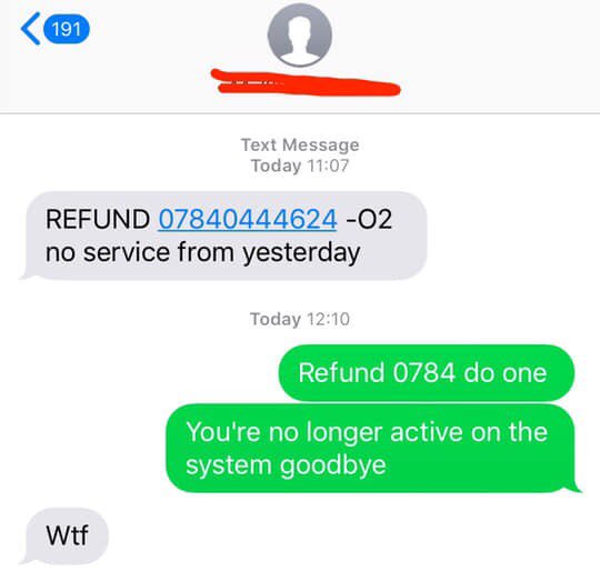 ScottishPatterr's tweet photo. “Useless prick of a pal thought he would be a funny cunt and put ma number on Facebook and make out a was 02 giving out £50 refunds so said fuck it a will play along 😂😂😂 200+ texts later...”

Via Martin Houston on Facebook https://t.co/sCBQlt6rQR