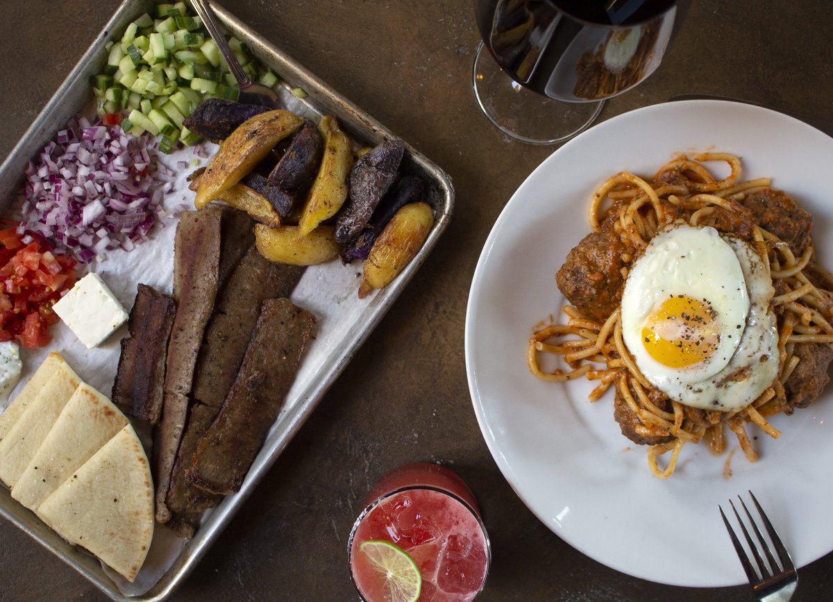 Gyro-eally going to love these egg-cellent dishes. #GyroPlatter #TheMeatballPasta #TruFireKitchen #TruFire