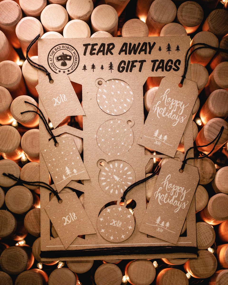 bad_robot's tweet photo. Follow &amp; RT for a chance to win a set of holiday gift tags – made at the Bad Robot Workshop! https://t.co/RLrPeHhKAN