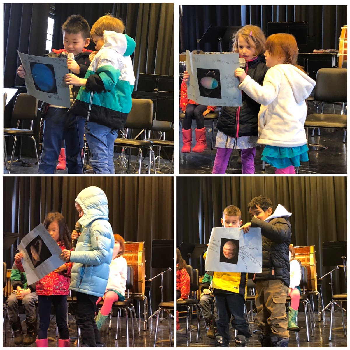 mrspeisel's tweet photo. First grade presents their astronomy research at lower school assembly! @MPHSchool https://t.co/ANwVNnGjqG