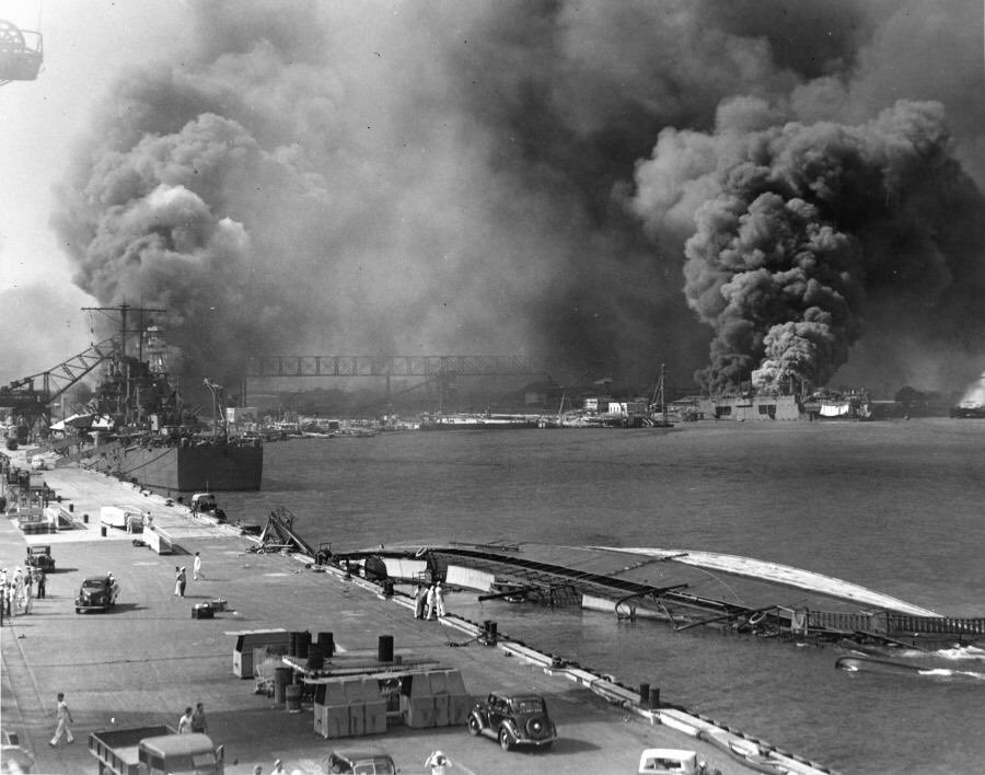 BlueWarriorFdn's tweet photo. “A Date Which Will Live in Infamy”: FDR Asks for a Declaration of War. The Japanese attack on Pearl Harbor, Hawaii, on December 7, 1941, stunned virtually everyone in the United States military. Japan's carrier-launched bombers found Pearl Harbor totally unprepared. #PearlHarbor https://t.co/aXjs2a6oZn