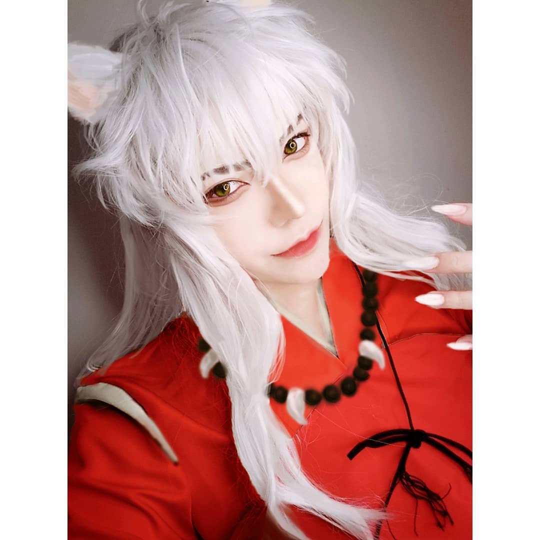 Inuyasha cosplay wig with ears cheap