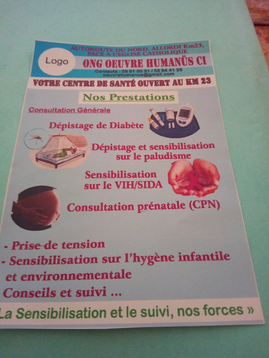 OeuvreHumanus's tweet photo. Les prestations du centre de santé de l'ONG Oeuvre Humanus situé au KM 23 https://t.co/Cgl9lJS1Ze