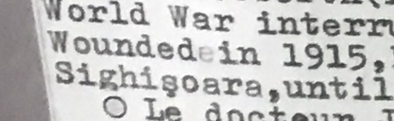 And what happened to him in the war? We don& #39;t know. The only thing that says the file of his picture is that he was wounded in 1915 and transferred to the military Hospital of Sighisoara, where he died a few months later.