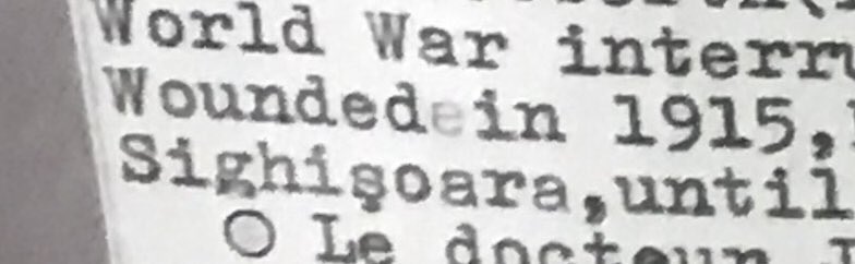 And what happened to him in the war? We don't know. The only thing that says the file of his picture is that he was wounded in 1915 and transferred to the military Hospital of Sighisoara, where he died a few months later.