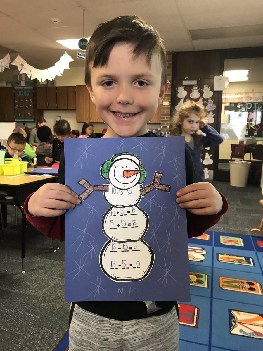 CTteaches's tweet photo. Team 118 made cute snowman fact families today to help them see how addition and subtraction are related! โ๏ธ #BeStevenson #wintermath https://t.co/AvSkXMbLFY