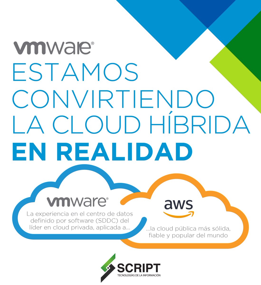 ScriptMx_Mx's tweet photo. @VMware on @AWSLatam integra con eficacia la cloud pública con la infraestructura local para una adopción rápida y fluida de la cloud híbrida.
Para más información: https://t.co/Np84yHBNXX
¿Que esperas para dar el siguiente paso?
#VMware #AWS #ScriptMX #UpgradeYourself https://t.co/xogVC1F0kb