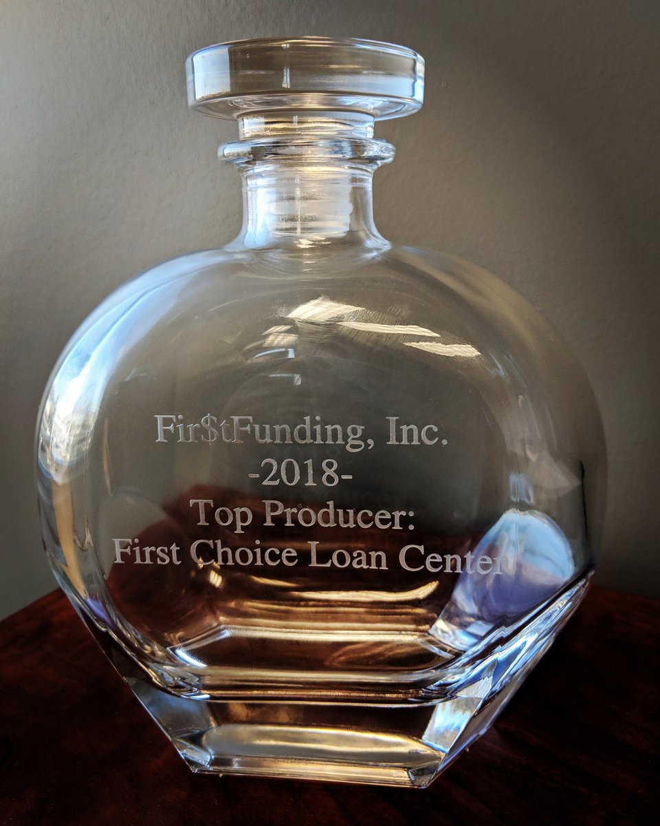BrittneyMLO's tweet photo. We received a Top Producer award! Thanks for being a wonderful correspondent partner, Fir$tFunding Inc.! Cheers to a great 2018!! #firstchoiceloancenter #mortgagebroker #loanofficer #firstfundinginc #topproducer #homeloans #homeloanspecialist #2018 #cheers #decanter #award #fclc https://t.co/eWmImMLdnW