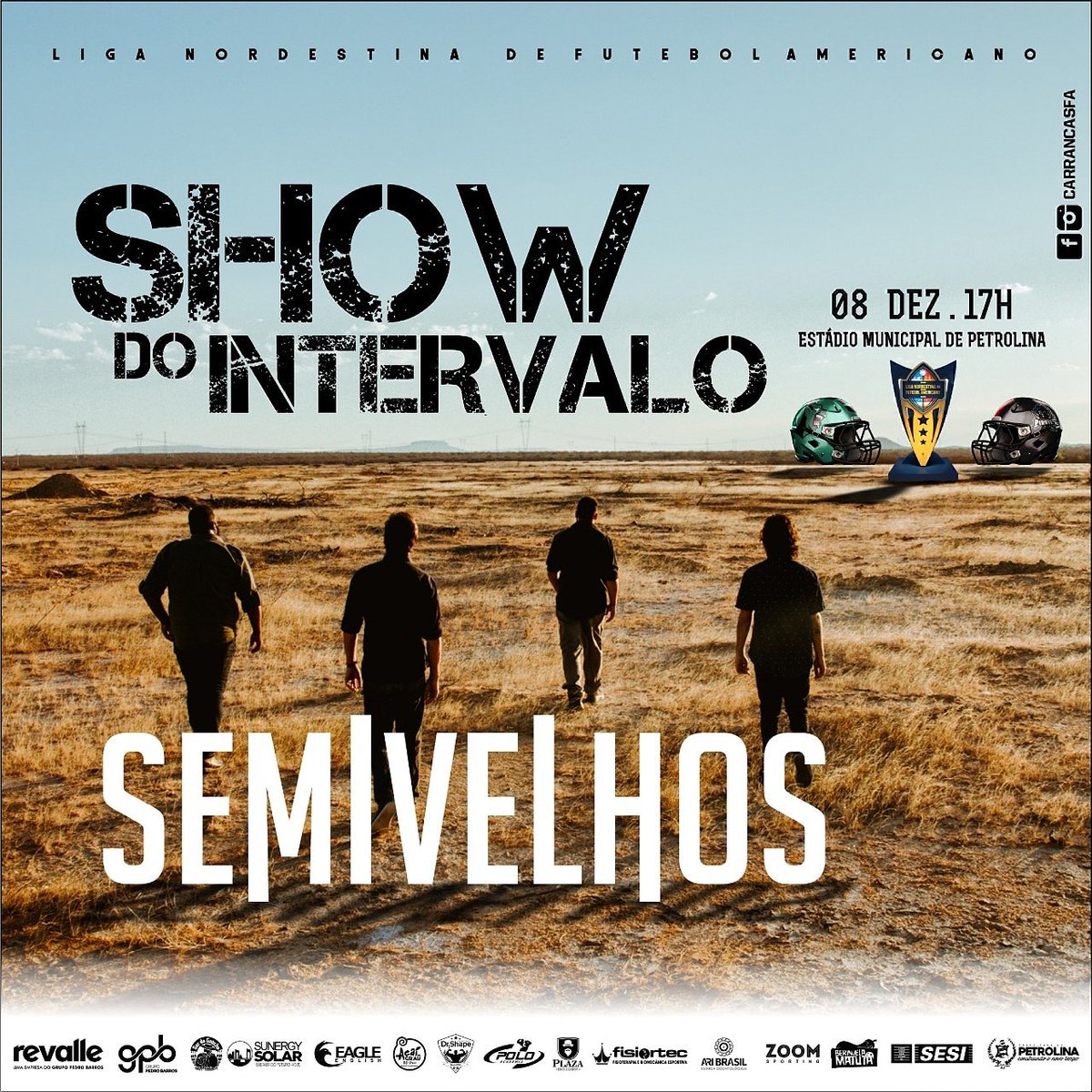 BandaSemiVelhos's tweet photo. É com muito prazer anunciamos nossa participação na final de futebol americano do nordeste que será realizada dia 08/12 (mais conhecido como AMANHA) entre CARRANCAS  e PIRATES.
Vamos todos colar para torcer pelo CARRANCAS, por Petrolina, Juazeiro e todo o Vale do São Francisco! https://t.co/7FU2TxJHJx