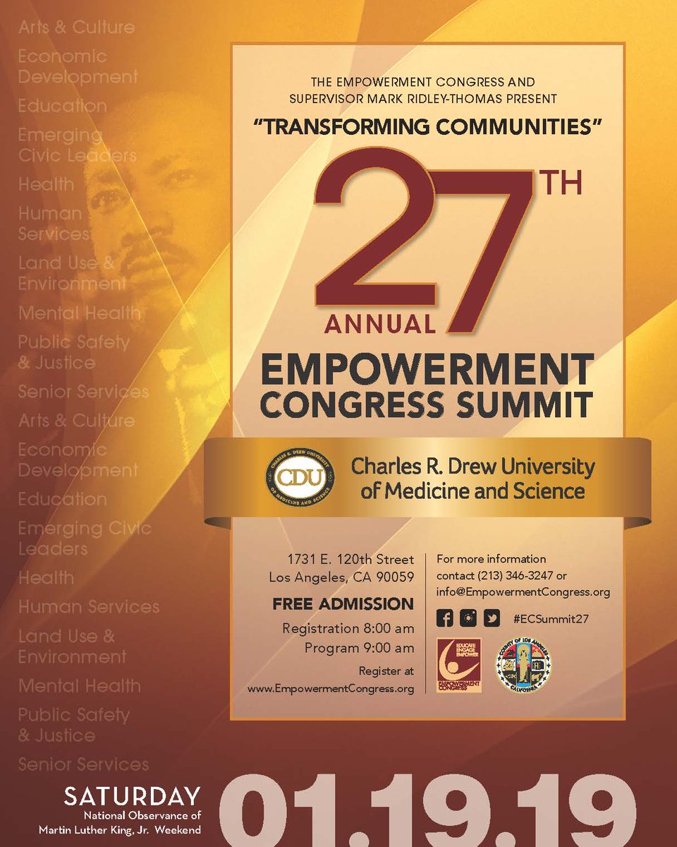 Save the date for #ECSummit27.  <a href="/EmpowerCongress/">Empowerment Congress</a> <a href="/cdrewu/">CDU</a>