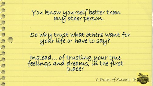 MotivateBeGREAT's tweet image. You know yourself better than any other person. So why trust what others ant for your life or have to say. Instead of trusting your true feelings and dreams, in the first place?