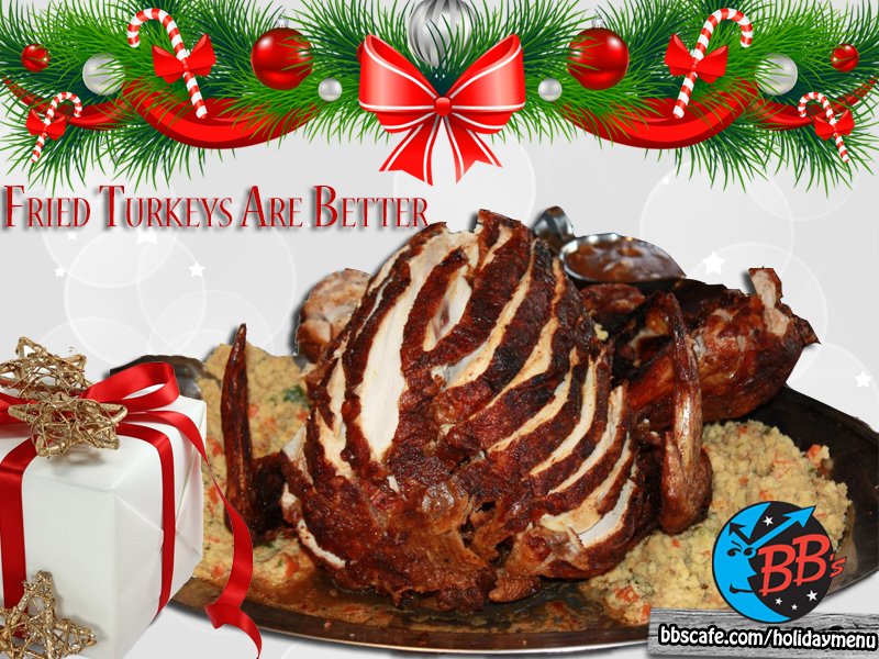 BBsTexOrleans's tweet photo. Our fried turkeys are perfect for your holiday feast! Take a break from the kitchen and enjoy some time with family this season! Be sure to place your order before December 11! https://t.co/2J5Cg7XZnR #Holidays #FriedTurkeys https://t.co/ijkYYpiONX
