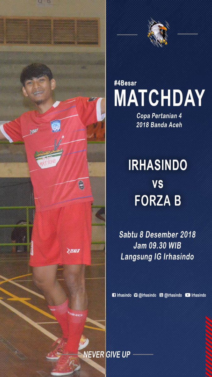 irhasindoFC's tweet photo. Copa Pertanian IV Se Sumatera 2018 Banda Aceh
#4Besar
@irhasindo π Forza B 11 - 1
β½β½β½β½β½ Aji
β½β½ Charles
β½β½ Romy
β½ Akbar
β½ Ansyari
Alhamdulillah, #Final kami @irhasindo π¦
datang!!!
#NeverGiveUp πͺπ»
#HuntingTrophy π https://t.co/QJPRWadKZJ