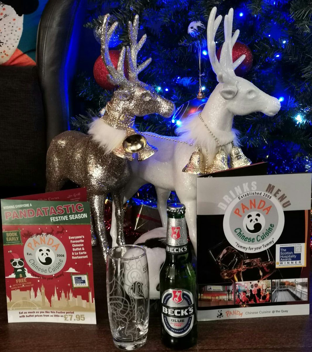 Take advantage of our designated driver Xmas promotion and claim your free becks blue zero alcohol beer t&amp;c's apply see any of our wonderful team #freebecksblue #pandalovesyou 🐼