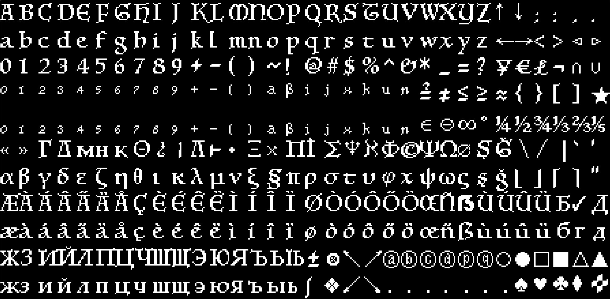 تويتر Morgan Mcguire على تويتر New Pixel Font For The Nano Quadplay Fantasy Console Ivanhoe 14x T Co C1ycdw5hip
