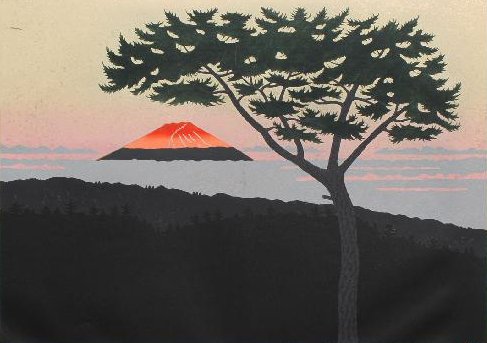 Tadashige Nishida (born 1942)   "Tôge no beni Fuji" (Red Fuji)