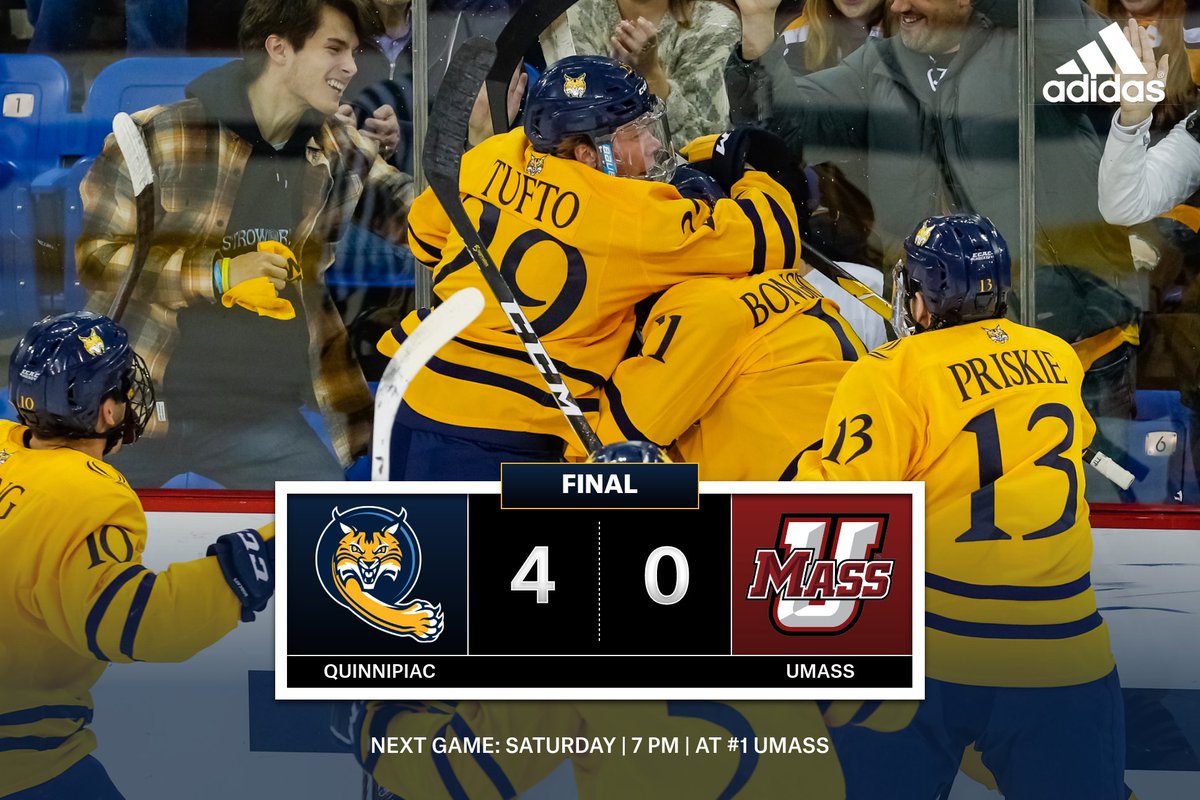 QU_MIH's tweet image. FINAL: The Bobcats shut out the #1 team in the nation and extend their winning streak to seven games behind a 32-save shutout from Andrew Shortridge! #BobcatNation