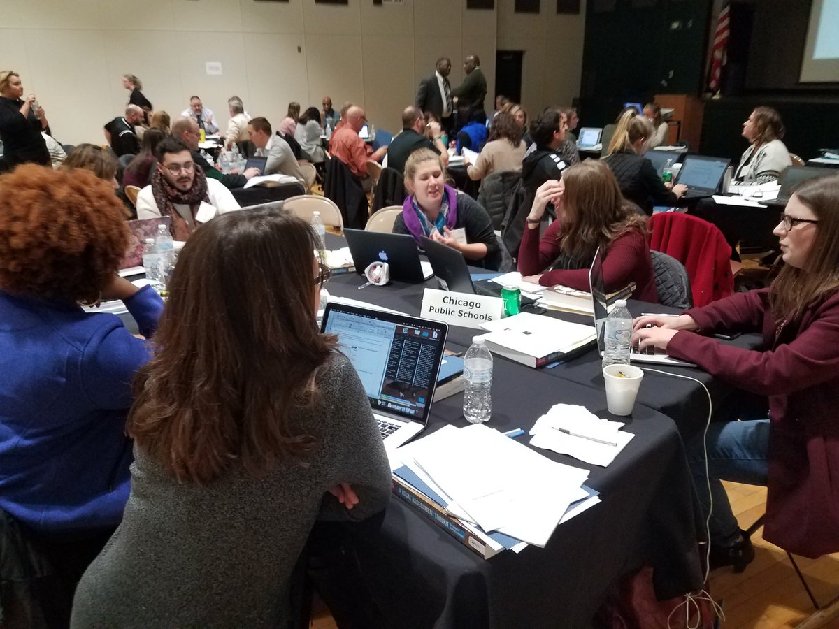 CpsCompetency's tweet photo. @GBrooksHS @PMAFirebirds @CurieHS @LMSAEagles, Southside Occupational, and Benito Juarez Community Academy developing and validating competencies at Rantoul City Schools with Karin Hess #CPSCBE https://t.co/bL9fWWjzJ3