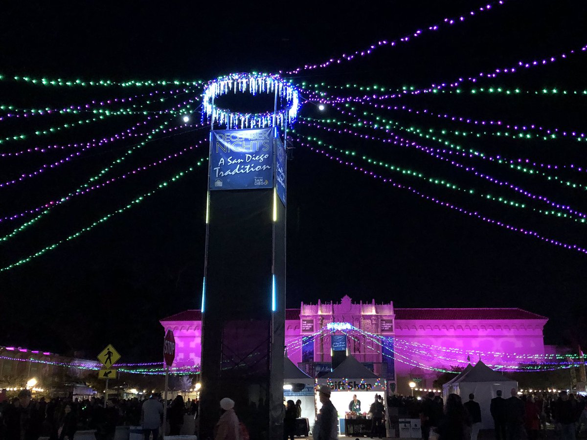 SDGE's tweet image. Greetings from our customer outreach team at December Nights @BalboaPark! If you haven’t already, stop by our booth for fun giveaways &amp;amp; great deals on holiday LED lights and @nest thermostats.