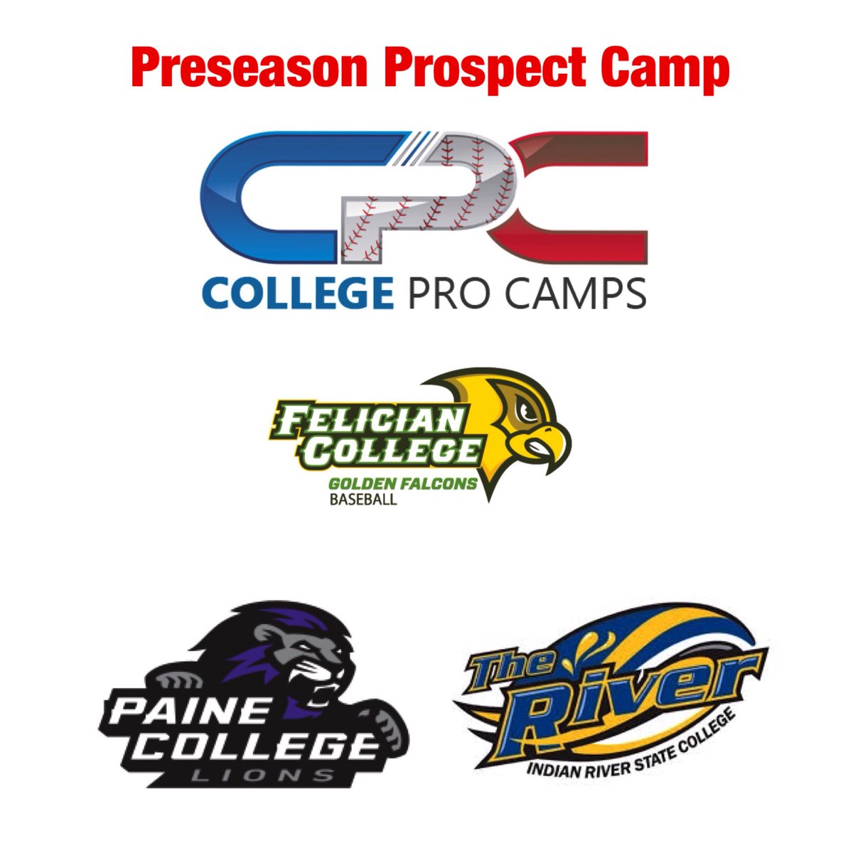 CollegeProCamps's tweet photo. Register now, more schools to be added. Click below for details
https://t.co/jWELGTw0jd
#college #baseball #collegeprocamps #exposure #camps #d1 #d2 #d3 #naia #juco #getcommitted #getseen #getrecruited #getbetter #getnoticed #cpcbaseball #uncommitted #highschoolbaseball #college https://t.co/xtC10Fo41v