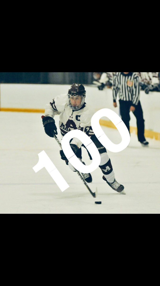 HockeyMaroons's tweet photo. Congratulations to Captain Johnny Malandruccolo on achieving 100 career goals in our victory @ Whitesboro tonight, 5-3. Hard work pays off, very well-deserved Johnny! #MURRR https://t.co/HNOwbdYy0d