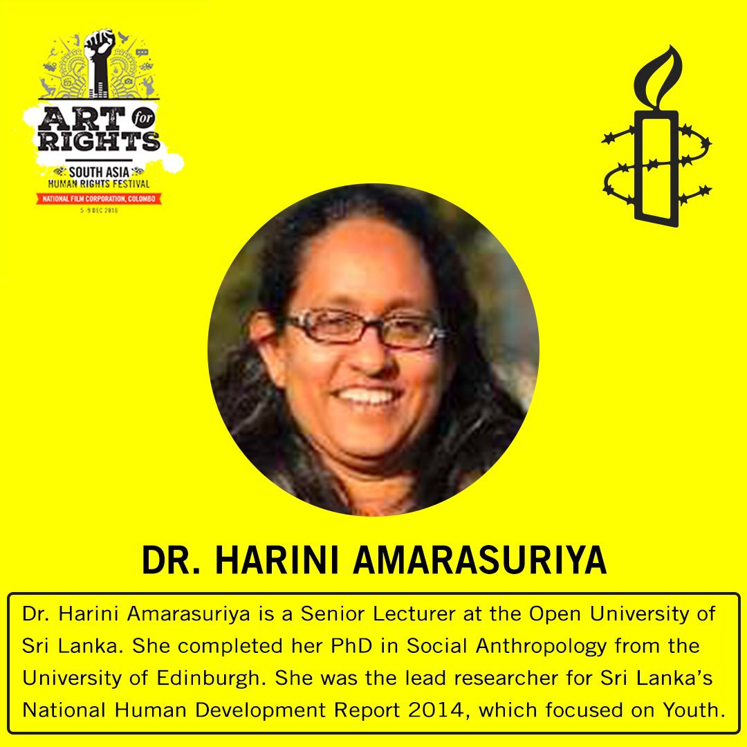 amnestysasia's tweet photo. Day 4: Don’t miss the panel discussion this afternoon! ‘Where did human rights go wrong?’ 1.30pm at the National Film Corporation #ArtForRights @PSaravanamuttu #humanrights #udhr70 #lka70 #lka #srilanka https://t.co/r40Cqdmyn8