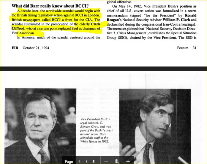 who then were taken over by BCCI, a London-based bank, "with Arab and other principal investors "tied to Anglo-American intelligence" and changed it's name to First Am. Bankshares and functioned as, MD/DC/Va arm of the "British spook-bank BCCI" which then became a worldwide 7