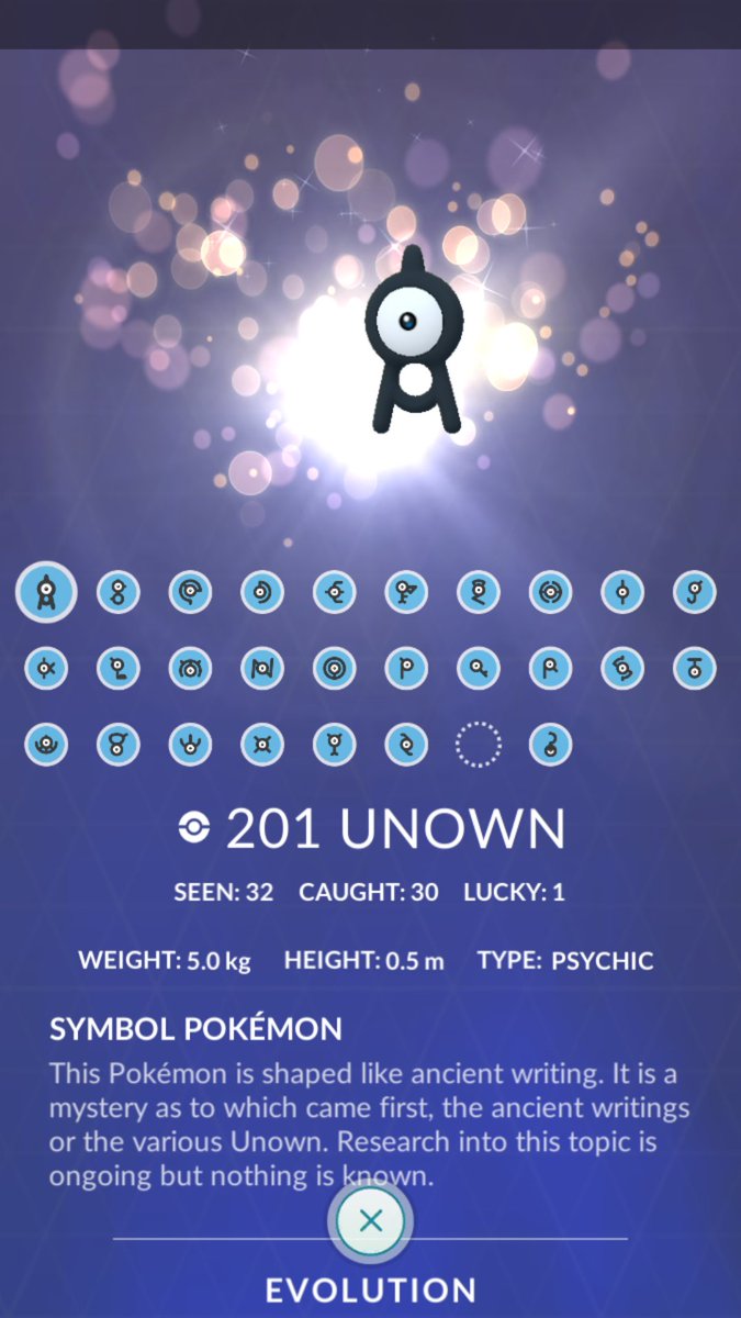 CwStunky's tweet photo. Hey @trnrtips. Big fan. Do you have an unown !(exclamation point) to help me with the last one? Wouldn't mind meeting up next time you're in NYC or maybe Philly. #NEPhillyRaids #PokemonGO #unown  #! https://t.co/Nfby1iLLEM