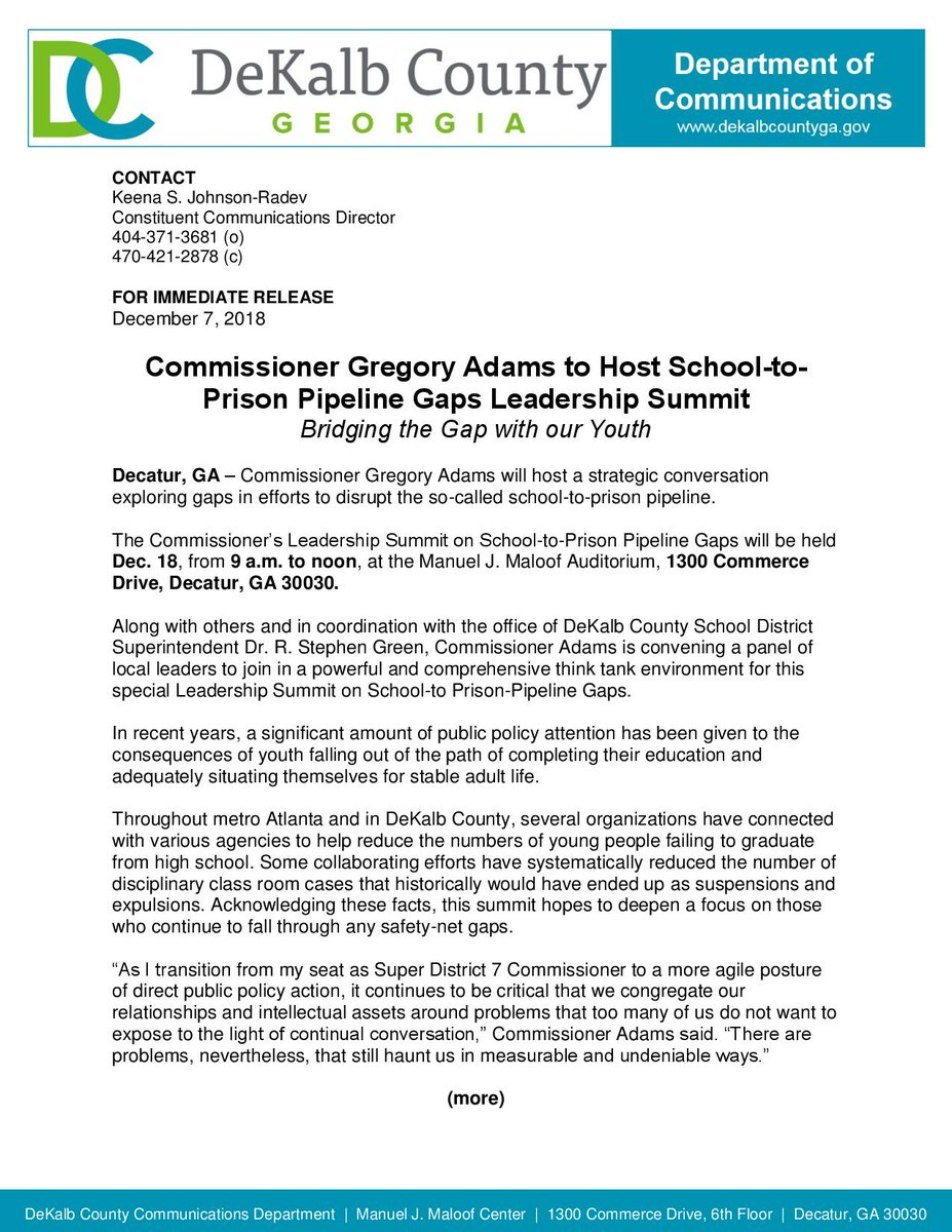 GregoryAdamsD7's tweet photo. I am hosting a #leadership summit that will include a strategic #conversation exploring gaps in efforts to disrupt the so-called #school-to-prison pipeline on Dec. 18 from 9 am - 12 pm at the Maloof Auditorium. The #public is invited to attend this #free event! https://t.co/ZYump7lawK