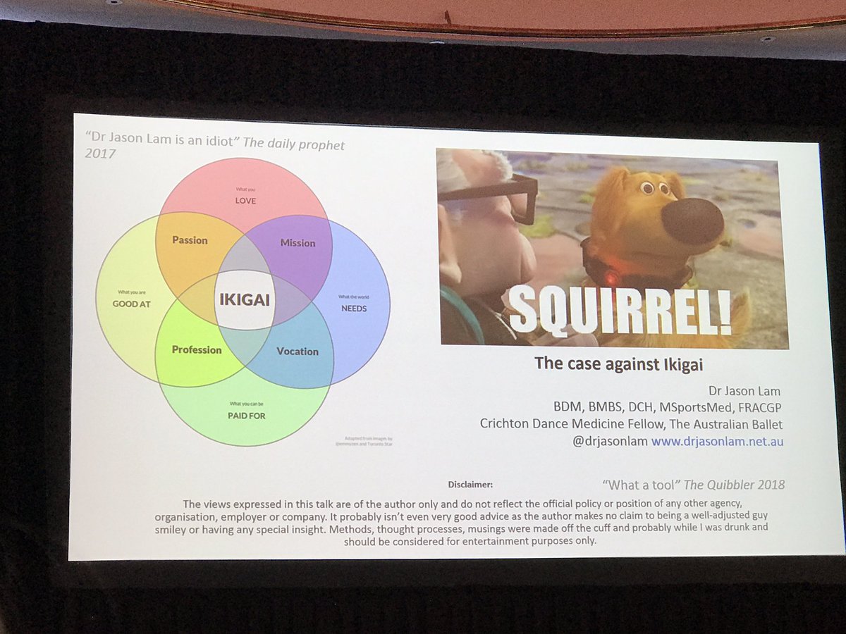 DrMelNaidoo's tweet photo. An inspiring creative career in medicine journey told with honesty, humour and humility by @Drjasonlam #CCIMMELB @CCIM2018 #microambitions #ikigai #crichtondancemedicinefellow #findyourniche #jeanclaudevanlam https://t.co/ObDDkc9FI2