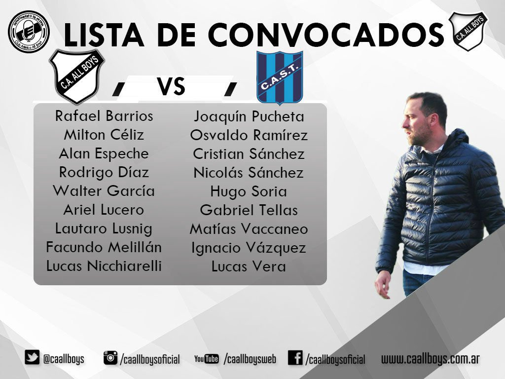 FlorestaMistica's tweet photo. Estos son los 18 jugadores de #AllBoys, que convocó Pablo De Muner para enfrentar a #SanTelmo en el Islas Malvinas a partir de las 17 hs y a puertas cerradas. https://t.co/iqhGBrrPXV