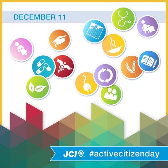 JCI #ActiveCitizenDay falls on 11 December - the day that JCI became an international movement in 1944. 

To celebrate this special day, we’ll share something about JCI Active Citizen Day for the next few days leading up to 11 December. 

Join us and celebrate the JCI spirit.