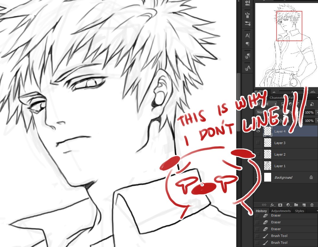 tfw ur done but realize your lineart is merged with the sketch layer... and u tried but u cant go back ... 