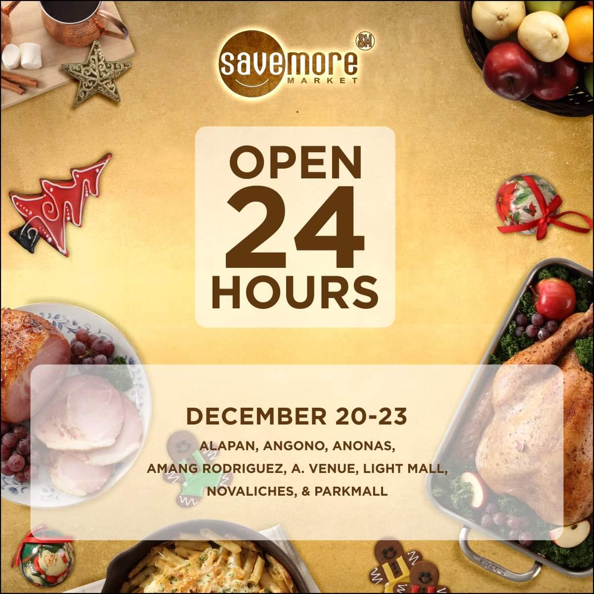 smsupermalls's tweet image. RT NOW to inform your fam &amp;amp; squad that your favorite SM Markets stores will be open round the clock starting today (Dec. 8) with #SMHypermarket at @TheMallofAsia to serve all your Christmas shopping needs!

#EverythingsHereAtSM 👉 smsupermalls.com