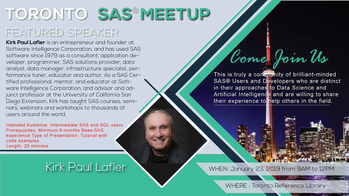 sas_lovers's tweet photo. Wednesday, January 23, 2019

REGISTRATION VIA THE LINK BELOW

https://t.co/e2tnFiri7w
#data #bigdata #education #analytics #datascience #meetup #howto #datamanagement #sas #sas #buildings #club #universities #mediation #datavisualization #features #sasculture #sasevents #sasusers https://t.co/i1XIzlW5CK