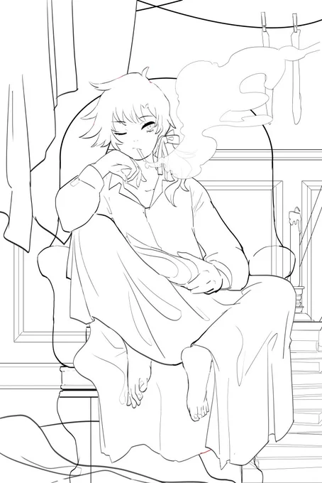 今日は線画の調子がいい日 #jslashH 